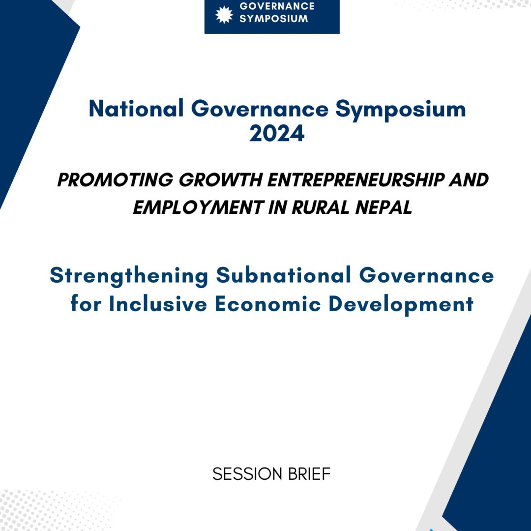 PROMOTING GROWTH ENTREPRENEURSHIP AND EMPLOYMENT IN RURAL NEPAL