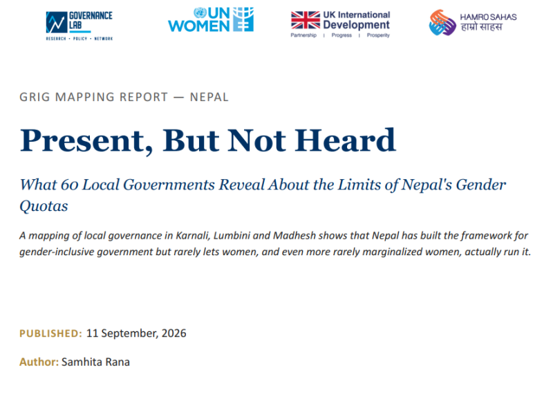  Present, But Not Heard What 60 Local Governments Reveal About the Limits of Nepal's Gender Quotas